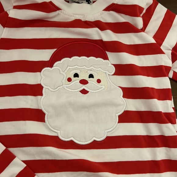 EUC Santa Appliqué Loungewear in unisex size 3T from Dressie Jessie Smocking - Picture 4 of 8